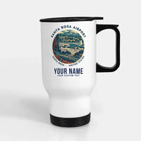 Thumbnail for Charles M. Schulz–Sonoma County Airport Santa Rosa (STS) Travel Mugs - Badge + Name - Stainless Steel with Holder - White