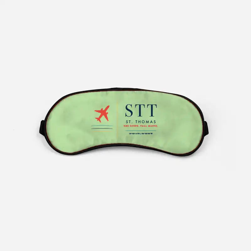 Cyril E. King Airport (STT) Sleep Masks - Sleep Mask - Front - Light Green