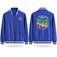 Thumbnail for Cyril E. King Airport (STT) Stylish Jackets - Baseball Collar - Badge - Royal Blue
