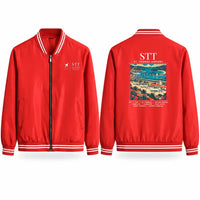 Thumbnail for Cyril E. King Airport (STT) Stylish Jackets - Baseball Collar - Poster - Red