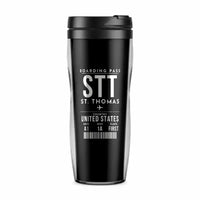 Thumbnail for Cyril E. King Airport (STT) Travel Mugs - Boarding Pass - Plastic (No Holder) - Black
