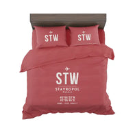Thumbnail for Stavropol Shpakovskoye Airport (STW) Bedding Sets & Blankets - Bedding Set - ID Tag - Red