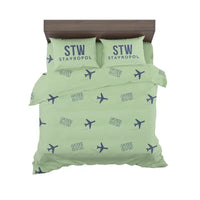 Thumbnail for Stavropol Shpakovskoye Airport (STW) Bedding Sets & Blankets - Bedding Set - Pattern - Light Green