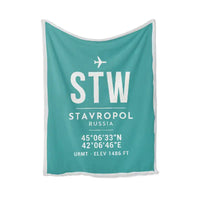 Thumbnail for Stavropol Shpakovskoye Airport (STW) Bedding Sets & Blankets - Blanket - ID Tag - Turquoise