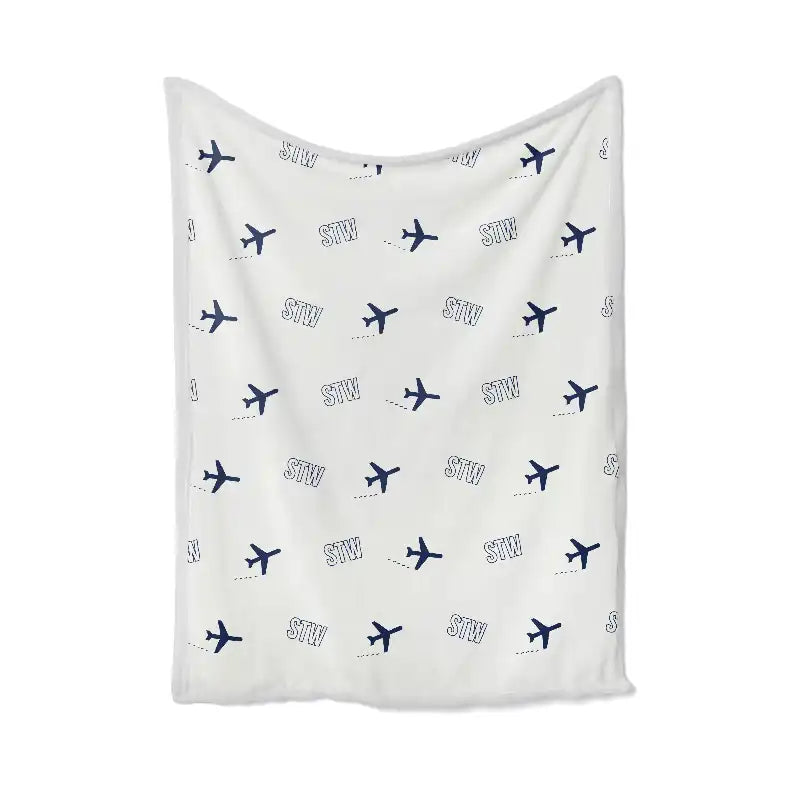 Stavropol Shpakovskoye Airport (STW) Bedding Sets & Blankets - Blanket - Pattern - White