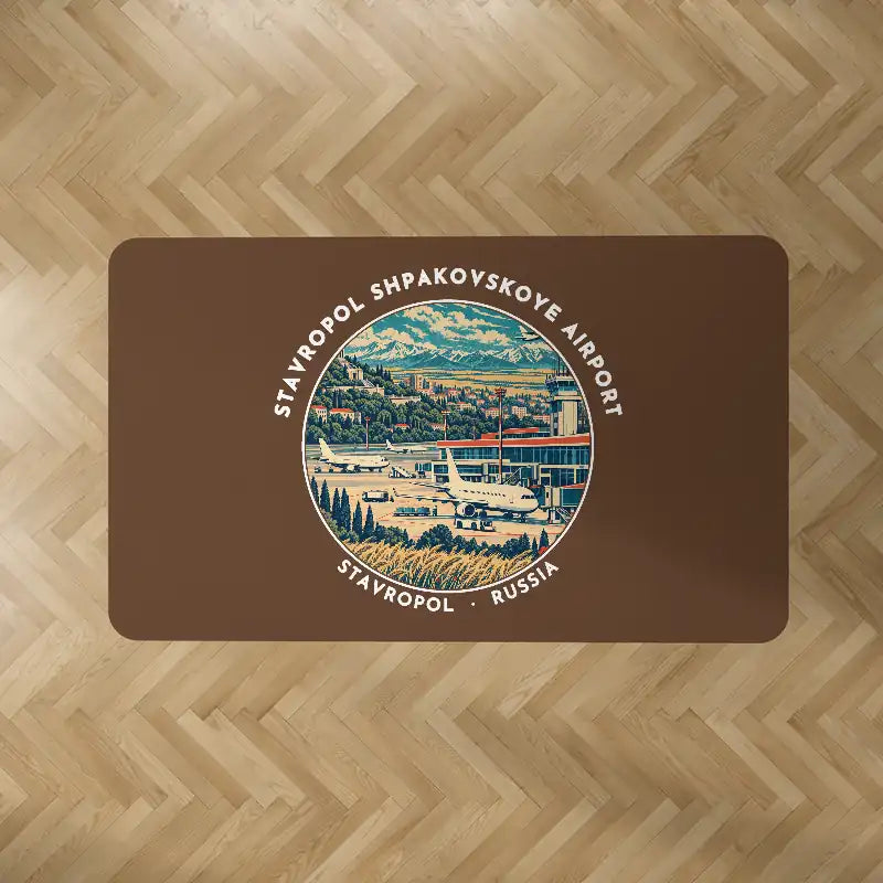 Stavropol Shpakovskoye Airport (STW) Carpets - Carpet Rectangle - Badge - Brown