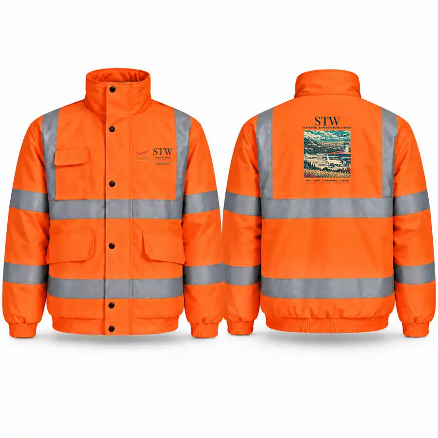 Stavropol Shpakovskoye Airport (STW) Reflective Winter Jackets - Poster - Orange
