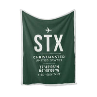 Thumbnail for Henry E. Rohlsen Airport (STX) Bedding Sets & Blankets - Blanket - ID Tag - Dark Green