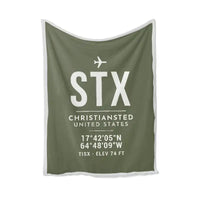 Thumbnail for Henry E. Rohlsen Airport (STX) Bedding Sets & Blankets - Blanket - ID Tag - Green Army