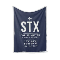 Thumbnail for Henry E. Rohlsen Airport (STX) Bedding Sets & Blankets - Blanket - ID Tag - Navy Blue