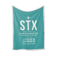 Thumbnail for Henry E. Rohlsen Airport (STX) Bedding Sets & Blankets - Blanket - ID Tag - Turquoise