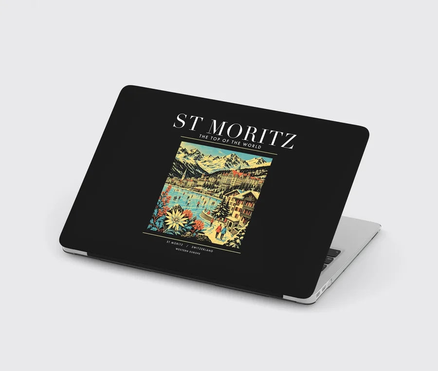 ST MORITZ - Poster - MacBook Case - Black