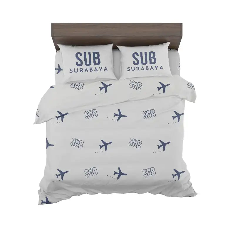Juanda International Airport Surabaya (SUB) Bedding Sets & Blankets - Bedding Set - Pattern - Light Gray