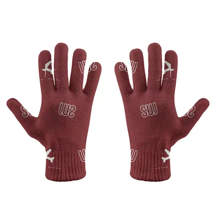 Satu Mare International Airport (SUJ) Gloves - Gloves - Full - Pattern - Dark Red