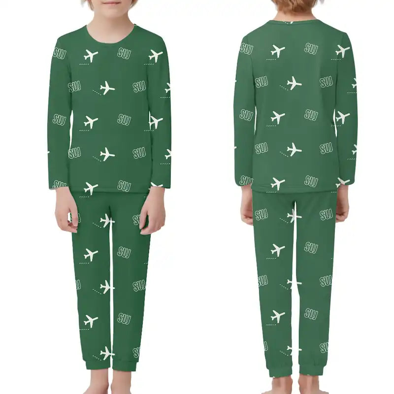 Satu Mare International Airport (SUJ) Pajamas - Children Pajamas - Green