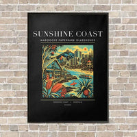 Thumbnail for SUNSHINE COAST - Poster - Canvas Framed - Black