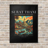 Thumbnail for SURAT THANI - Poster - Canvas Framed - Black