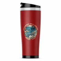 Thumbnail for Stavanger Airport, Sola (SVG) Travel Mugs - Badge - Stainless Steel (No Holder) - Red