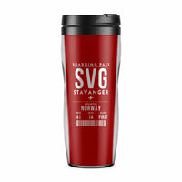 Thumbnail for Stavanger Airport, Sola (SVG) Travel Mugs - Boarding Pass - Plastic (No Holder) - Red