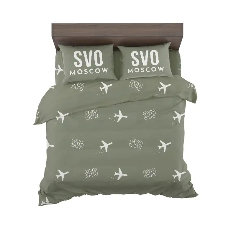 Moscow Sheremetyevo International Airport (SVO) Bedding Sets & Blankets - Bedding Set - Pattern - Green Army