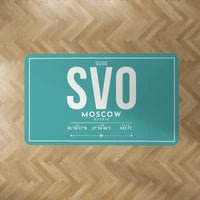 Thumbnail for Moscow Sheremetyevo International Airport (SVO) Carpets - Carpet Rectangle - ID Tag - Turquoise