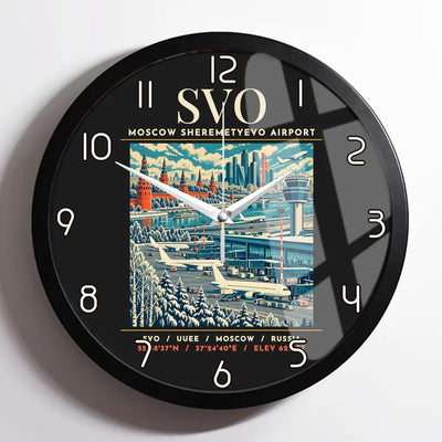 SVO - Poster - Wall Clock Framed - Black