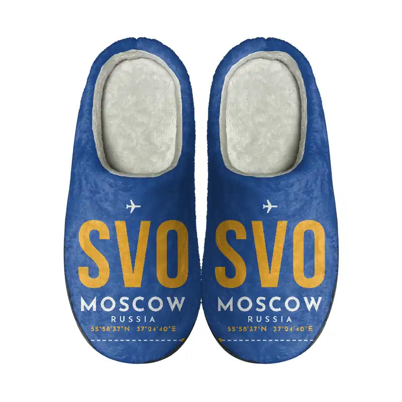 Moscow Sheremetyevo International Airport (SVO) Slippers & Flip Flops - Slippers - Cotton - Code - Same - Blue