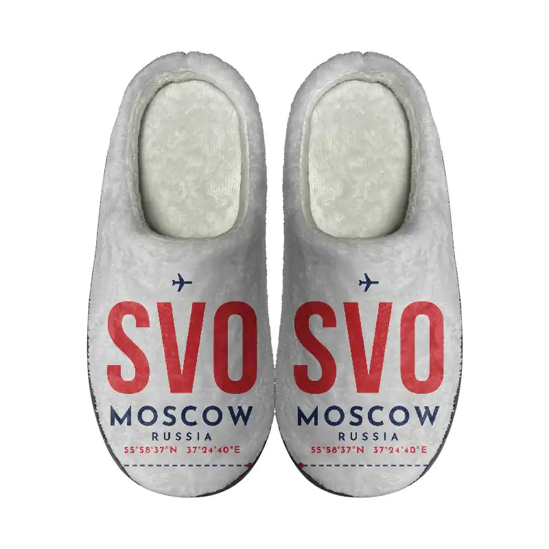 Moscow Sheremetyevo International Airport (SVO) Slippers & Flip Flops - Slippers - Cotton - Code - Same - Light Gray