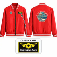 Thumbnail for Moscow Sheremetyevo International Airport (SVO) Stylish Jackets - Baseball Collar - Badge + Name - Red