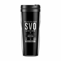 Thumbnail for Moscow Sheremetyevo International Airport (SVO) Travel Mugs - Boarding Pass - Plastic (No Holder) - Black