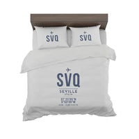 Thumbnail for Seville Airport (SVQ) Bedding Sets & Blankets - Bedding Set - ID Tag - Light Gray