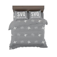 Thumbnail for Seville Airport (SVQ) Bedding Sets & Blankets - Bedding Set - Pattern - Gray