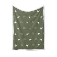 Thumbnail for Seville Airport (SVQ) Bedding Sets & Blankets - Blanket - Pattern - Green Army