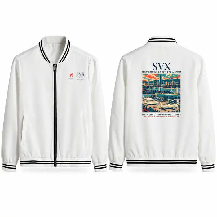 Yekaterinburg Koltsovo Airport (SVX) Stylish Jackets - Baseball Collar - Poster - White