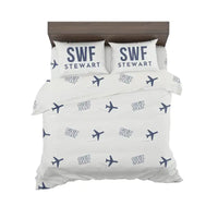 Thumbnail for New York Stewart International Airport (SWF) Bedding Sets & Blankets - Bedding Set - Pattern - White