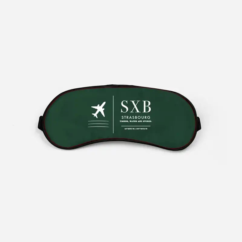 Strasbourg Airport (SXB) Sleep Masks - Sleep Mask - Front - Dark Green