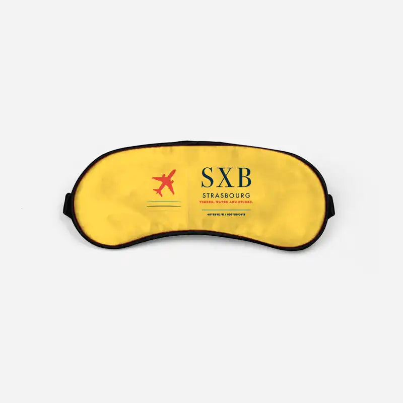Strasbourg Airport (SXB) Sleep Masks - Sleep Mask - Front - Yellow