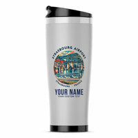 Thumbnail for Strasbourg Airport (SXB) Travel Mugs - Badge + Name - Stainless Steel (No Holder) - Light Gray