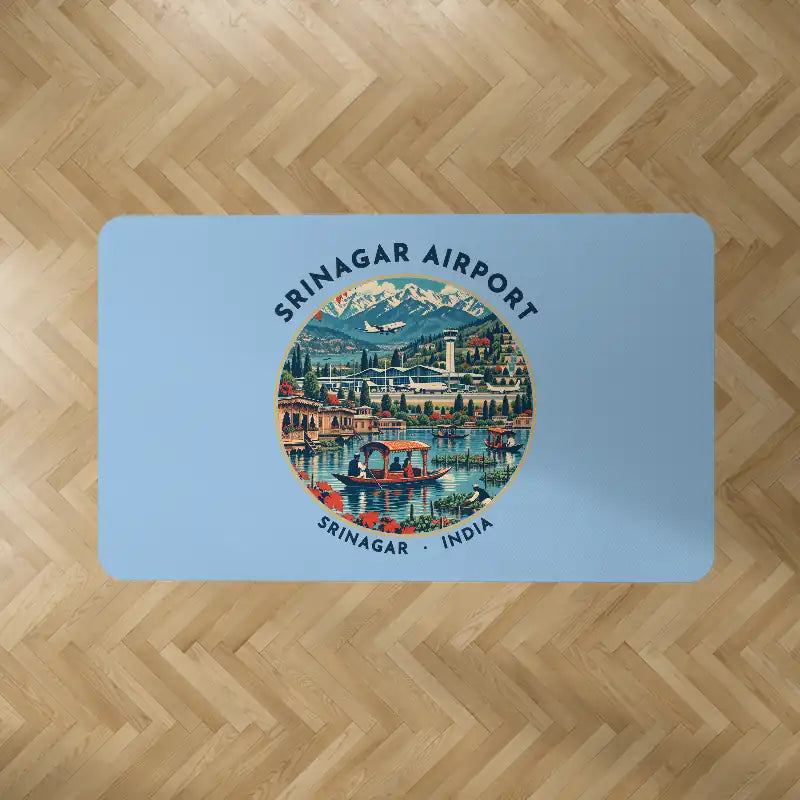 Sheikh ul-Alam International Airport (SXR) Carpets - Carpet Rectangle - Badge - Light Blue