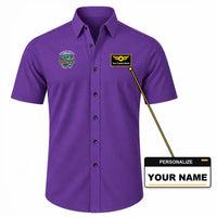 Thumbnail for Sheikh ul-Alam International Airport (SXR) Shirts - Short Sleeve Shirt - Badge - Purple + NAME