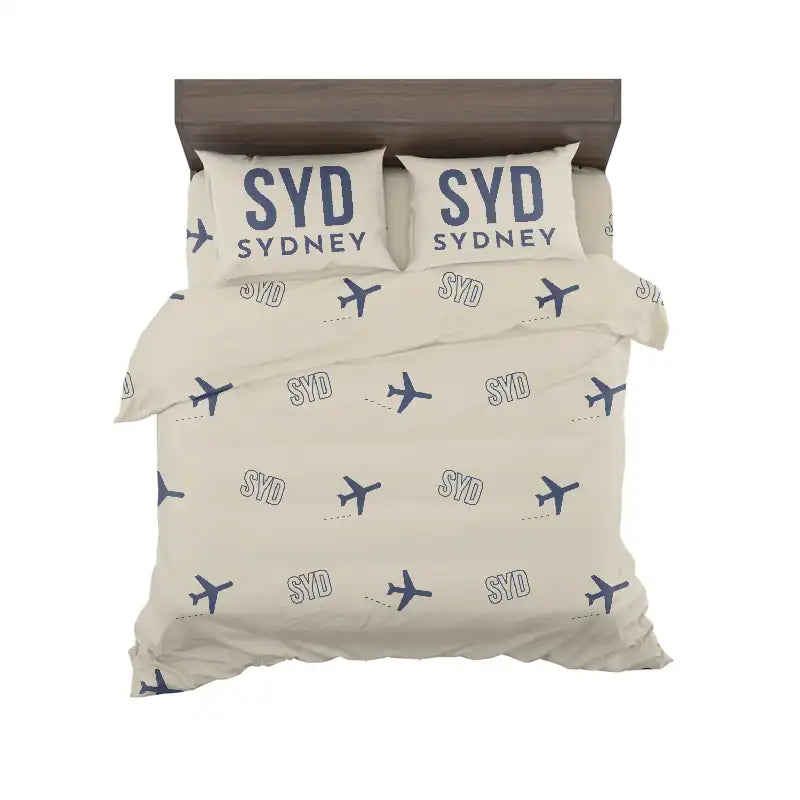 Sydney Kingsford Smith Airport (SYD) Bedding Sets & Blankets - Bedding Set - Pattern - Beige