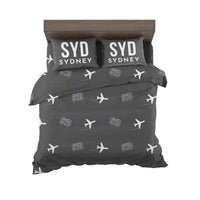Thumbnail for Sydney Kingsford Smith Airport (SYD) Bedding Sets & Blankets - Bedding Set - Pattern - Black