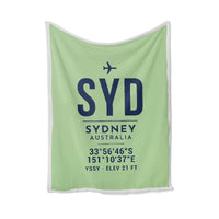 Thumbnail for Sydney Kingsford Smith Airport (SYD) Bedding Sets & Blankets - Blanket - ID Tag - Light Green