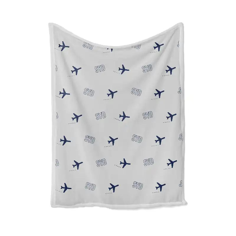 Sydney Kingsford Smith Airport (SYD) Bedding Sets & Blankets - Blanket - Pattern - Light Gray