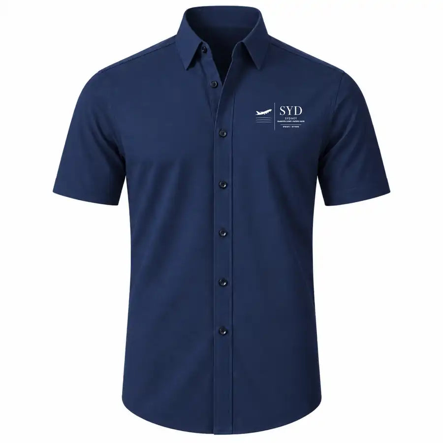 Sydney Kingsford Smith Airport (SYD) Shirts - Short Sleeve Shirt - Front - Dark Blue