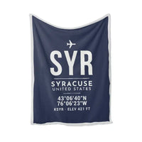 Thumbnail for Syracuse Hancock International Airport (SYR) Bedding Sets & Blankets - Blanket - ID Tag - Navy Blue