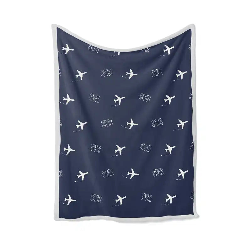 Syracuse Hancock International Airport (SYR) Bedding Sets & Blankets - Blanket - Pattern - Navy Blue
