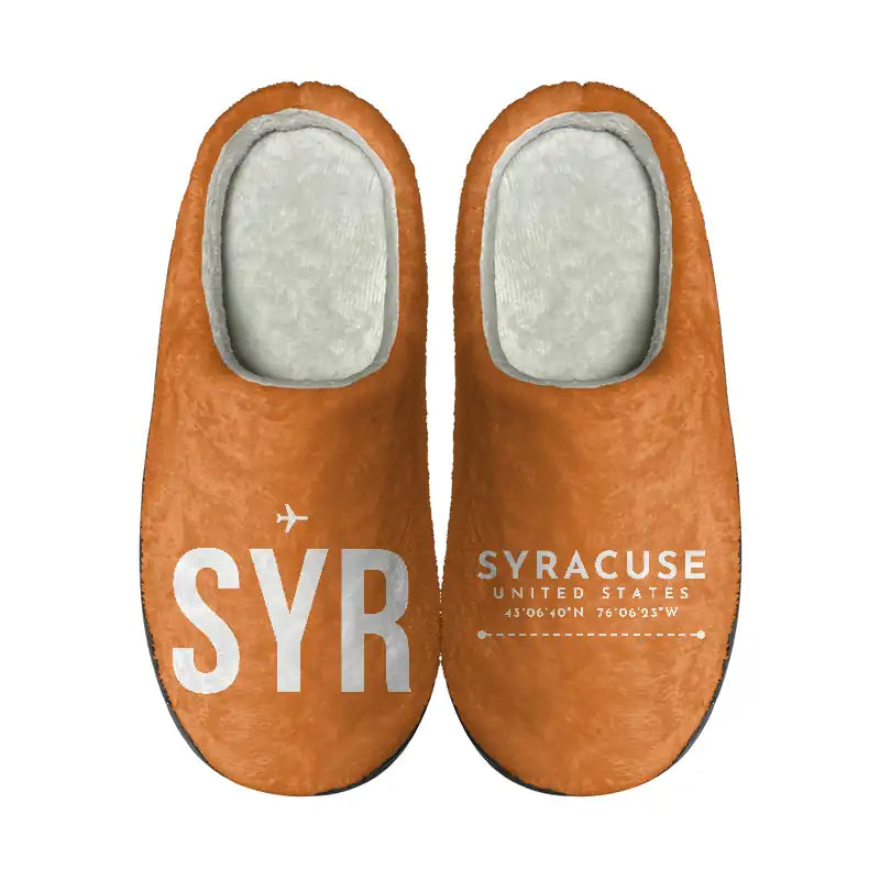 Syracuse Hancock International Airport (SYR) Slippers & Flip Flops - Slippers - Cotton - Code - Different - Orange
