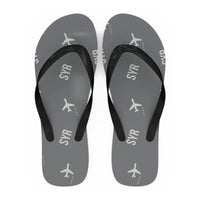 Thumbnail for Syracuse Hancock International Airport (SYR) Slippers & Flip Flops - Slippers - Flip Flops - Pattern - Gray
