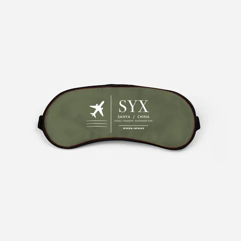 Sanya Phoenix International Airport (SYX) Sleep Masks - Sleep Mask - Front - Green Army